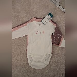 Set Of 3 H&M 4-6M Bodysuit Organic Cotton - Nwt